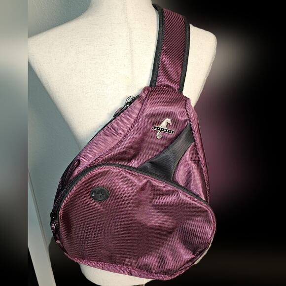 Atlantic Crossbody Sling Bag in Purple Burgundy Backpack - Picture 2 of 8